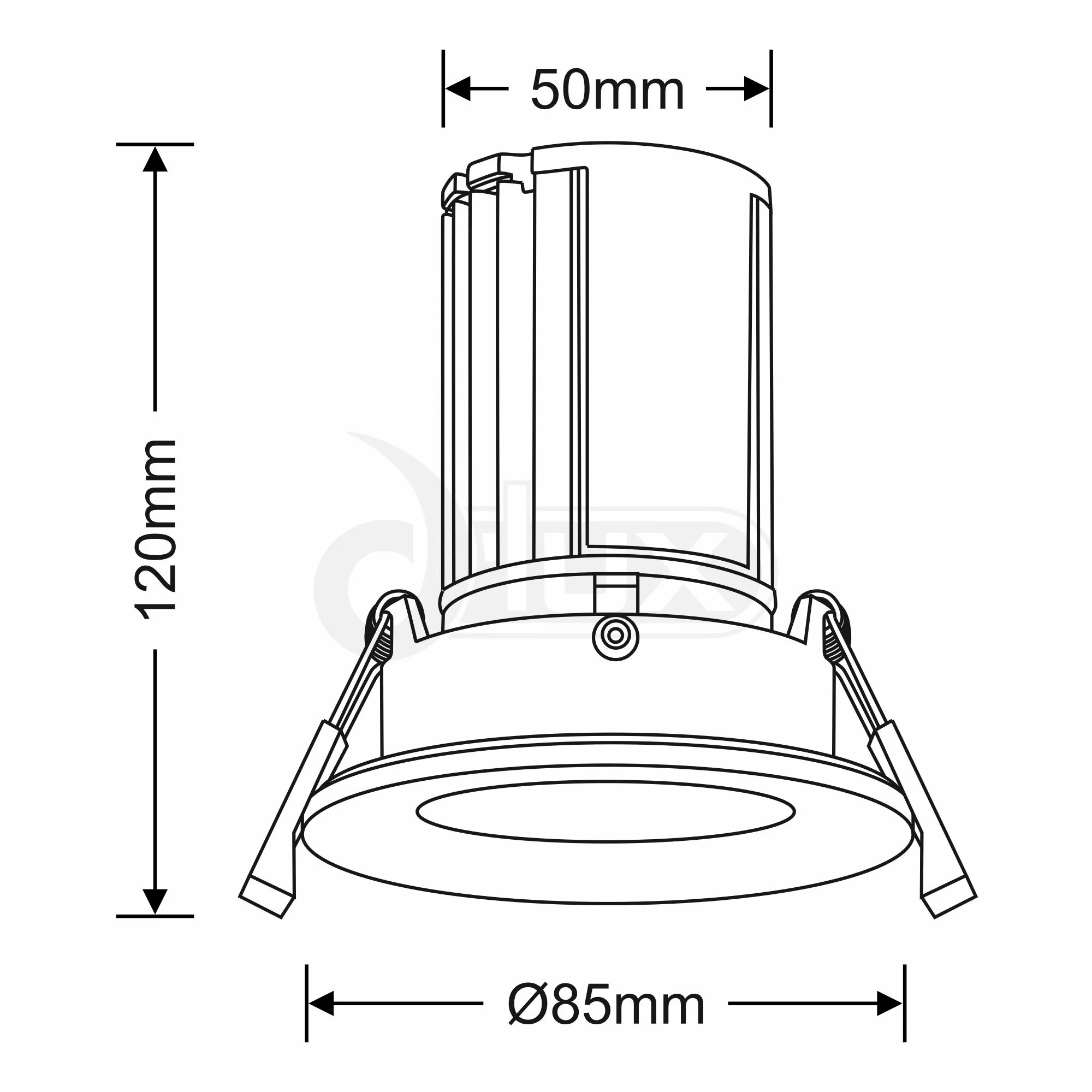 Bruve 12 Tridonic powered 12W 3000K 1200lm 36° LED Engine,300mA , CRI>90 LED Engine Antique Brass Fixed Round Recessed Downlight, Inner Glass cover, IP65 DM202496  Dlux Bruve 12 IP65